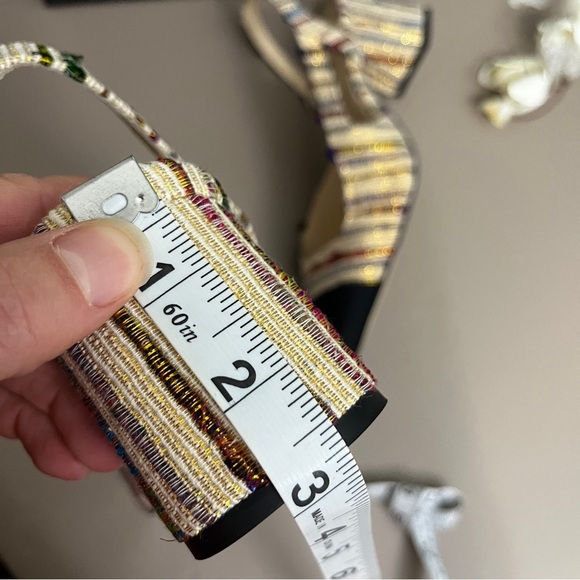 Tuckernuck Tinsley Tweed Multicolor Heels Slingback size 9.5 black toe cap - Picture 13 of 14